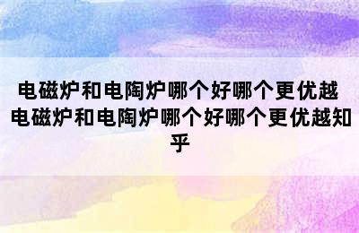 电磁炉和电陶炉哪个好哪个更优越 电磁炉和电陶炉哪个好哪个更优越知乎